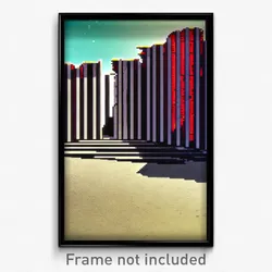 Pixel Art Poster - Striped Ruin (8 Bit Psychedelic Trippy Video Game Print)