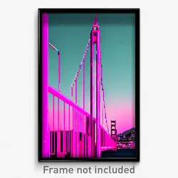 Pixel Art Poster - Pink San Francisco (8 Bit Psychedelic Video Game Print)