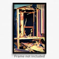 Pixel Art Poster - Damaged Cathouse (8 Bit Psychedelic Trippy Video Game Print)