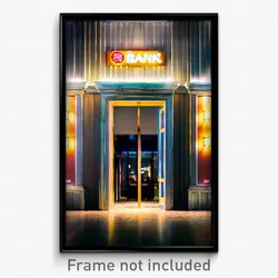 Pixel Art Poster - Adorable Bank (8 Bit Psychedelic Trippy Video Game Print)