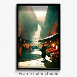 Pixel Art Poster - Unknown Bazaar (8 Bit Psychedelic Trippy Video Game Print)