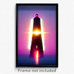 Pixel Art Poster - Tremendous Beacon (8 Bit Psychedelic Trippy Video Game Print)