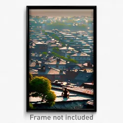 Pixel Art Poster - Dense Rooftops (8 Bit Psychedelic Trippy Video Game Print)