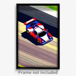 Pixel Art Poster - Ordinary Racecar (8 Bit Psychedelic Trippy Video Game Print)