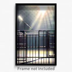 Pixel Art Poster - Wire Frame Court (8 Bit Psychedelic Trippy Video Game Print)