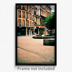 Pixel Art Poster - Empty French City (8 Bit Psychedelic Trippy Video Game Print)