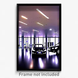Pixel Art Poster - Upbeat Car Dealership (8 Bit Psychedelic Video Game Print)
