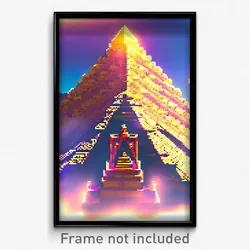 Pixel Art Poster - Wild Pyramid (8 Bit Psychedelic Trippy Video Game Print)