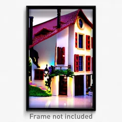 Pixel Art Poster - Miniature Villa (8 Bit Psychedelic Trippy Video Game Print)
