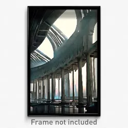 Pixel Art Poster - Dirty Futuristic Architecture (8 Bit Video Game Print)