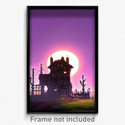 Pixel Art Poster - Thorny Hamlet (8 Bit Psychedelic Trippy Video Game Print)