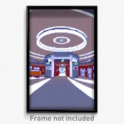 Pixel Art Poster - Circular Hospital (8 Bit Psychedelic Trippy Video Game Print)
