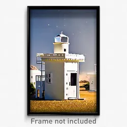 Pixel Art Poster - White Outpost (8 Bit Psychedelic Trippy Video Game Print)