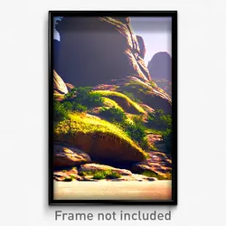 Pixel Art Poster - Unnatural Outcropping (8 Bit Psychedelic Video Game Print)