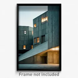 Pixel Art Poster - Concrete Swedish Architecture (8 Bit Video Game Print)