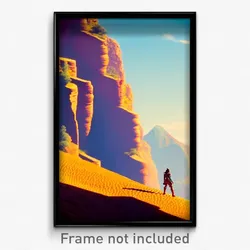 Pixel Art Poster - Upbeat Plateau (8 Bit Psychedelic Trippy Video Game Print)