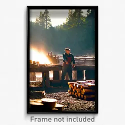 Pixel Art Poster - Made Up Sawmill (8 Bit Psychedelic Trippy Video Game Print)