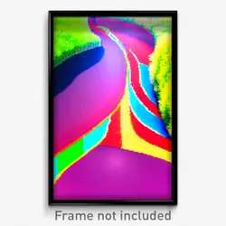 Pixel Art Poster - Colorful Ditch (8 Bit Psychedelic Trippy Video Game Print)