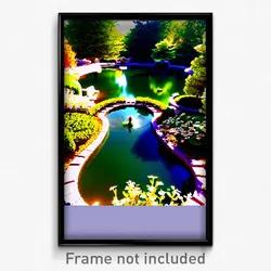 Pixel Art Poster - Awesome Pond (8 Bit Psychedelic Trippy Video Game Print)