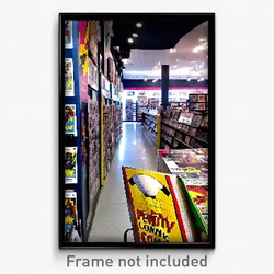 Pixel Art Poster - Lonely Comic Book Store (8 Bit Psychedelic Video Game Print)