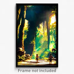 Pixel Art Poster - Big Jungle (8 Bit Psychedelic Trippy Weird Video Game Print)