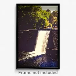 Pixel Art Poster - Leafy Dam (8 Bit Psychedelic Trippy Weird Video Game Print)