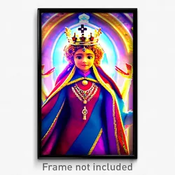 Pixel Art Poster - Fabulous Crown (8 Bit Psychedelic Trippy Video Game Print)