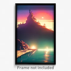 Pixel Art Poster - Strange Promontory (8 Bit Psychedelic Video Game Print)