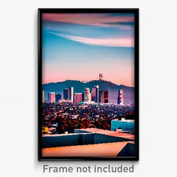 Pixel Art Poster - Fabulous Los Angeles (8 Bit Psychedelic Video Game Print)