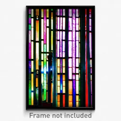 Pixel Art Poster - Slim Stained Glass (8 Bit Psychedelic Video Game Print)