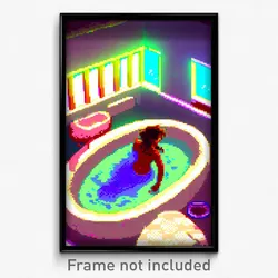 Pixel Art Poster - Digital Baths (8 Bit Psychedelic Trippy Video Game Print)