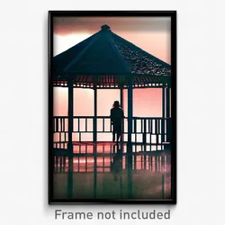 Pixel Art Poster - Murky Gazebo (8 Bit Psychedelic Trippy Video Game Print)