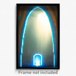 Pixel Art Poster - Blue Portal (8 Bit Psychedelic Trippy Weird Video Game Print)