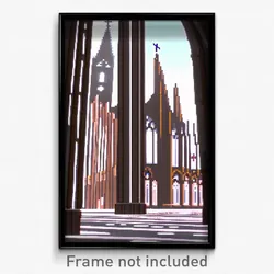 Pixel Art Poster - Neat Cathedral (8 Bit Psychedelic Trippy Video Game Print)