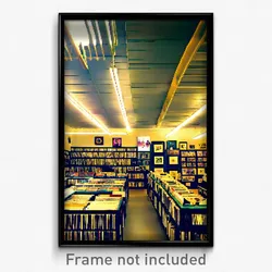 Pixel Art Poster - Fabulous Record Store (8 Bit Psychedelic Video Game Print)