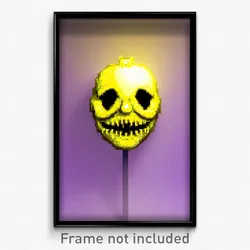 Pixel Art Poster - Yellow Grotesque (8 Bit Psychedelic Trippy Video Game Print)