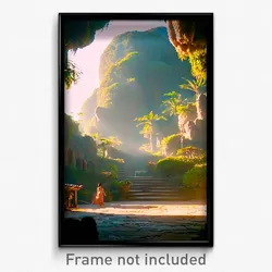 Pixel Art Poster - Immaculate Exotic Area (8 Bit Psychedelic Video Game Print)