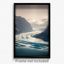 Pixel Art Poster - Graceful Glacier (8 Bit Psychedelic Trippy Video Game Print)