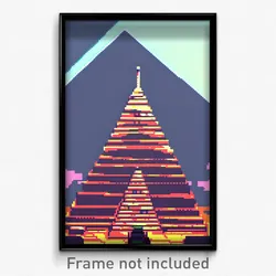 Pixel Art Poster - Shifty Pyramid (8 Bit Psychedelic Trippy Video Game Print)