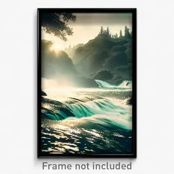 Pixel Art Poster - Wonderful Rapids (8 Bit Psychedelic Trippy Video Game Print)