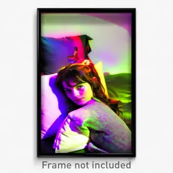 Pixel Art Poster - Busy Pillow (8 Bit Psychedelic Trippy Weird Video Game Print)