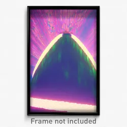 Pixel Art Poster - Glitchy Shelter (8 Bit Psychedelic Trippy Video Game Print)