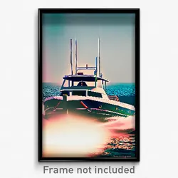 Pixel Art Poster - Striking Boat (8 Bit Psychedelic Trippy Video Game Print)