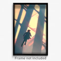 Pixel Art Poster - Distorted Heights (8 Bit Psychedelic Trippy Video Game Print)
