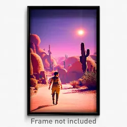 Pixel Art Poster - Quirky Desert (8 Bit Psychedelic Trippy Video Game Print)