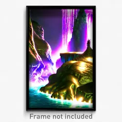 Pixel Art Poster - Glossy Cavern (8 Bit Psychedelic Trippy Video Game Print)