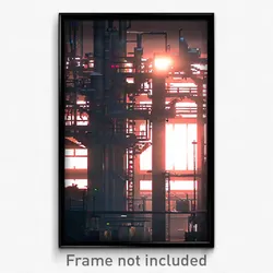 Pixel Art Poster - Thorny Factory (8 Bit Psychedelic Trippy Video Game Print)