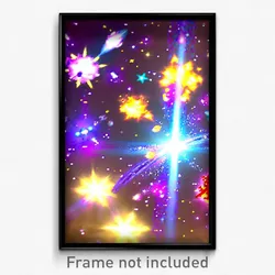 Pixel Art Poster - Fabulous Galaxy Battle (8 Bit Psychedelic Video Game Print)