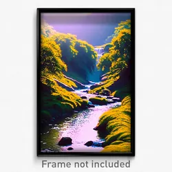 Pixel Art Poster - Captivating Stream (8 Bit Psychedelic Video Game Print)