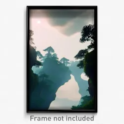 Pixel Art Poster - Normal Cloud Forest (8 Bit Psychedelic Video Game Print)